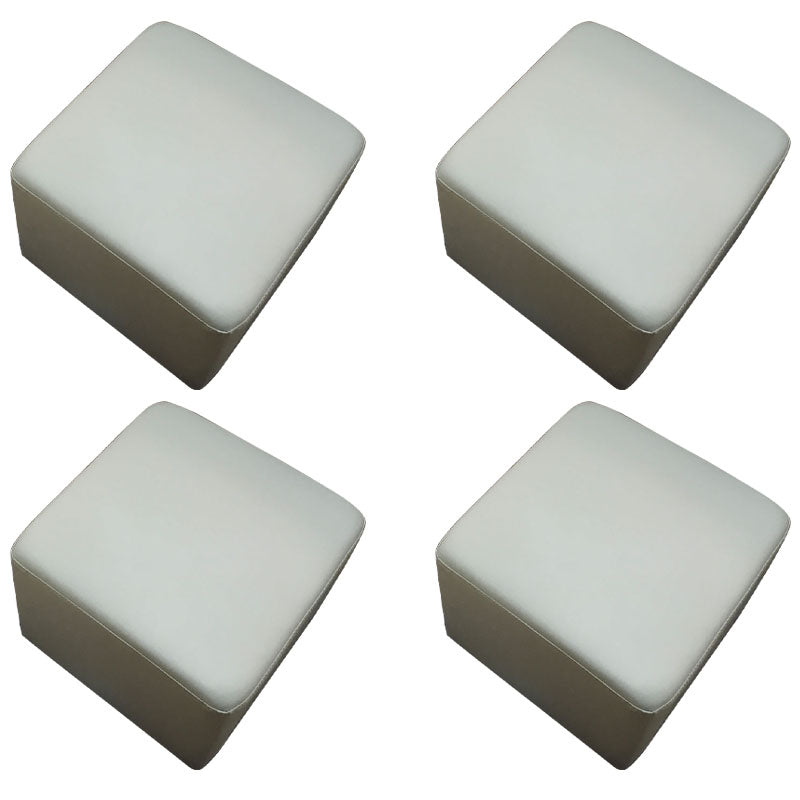 Modern Square Footstools Genuine Leather Foot Stool , 15.6 Inch Width Blue 4 Piece Set Clearhalo 'furn' 'furn_ottomans_poufs' 'Furniture' 'Living Room Furniture' 'Ottomans & Poufs' 'ottomans_poufs' 7497473