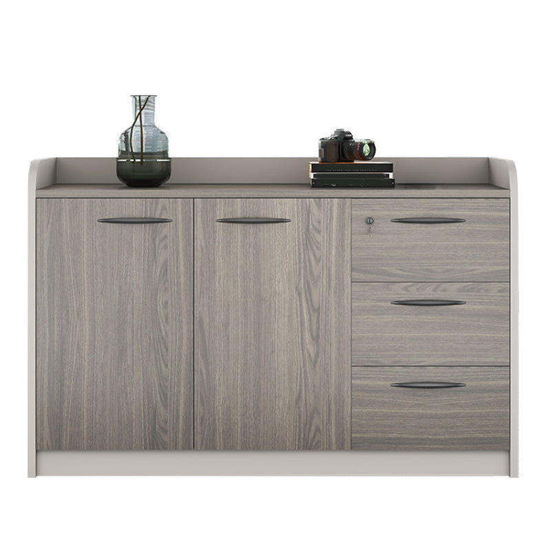Nordic Lateral Filing Cabinet Wooden Frame Storage Filing Cabinet 47"L x 16"W x 31"H Grey 3 Clearhalo 'Filing Cabinets' 'filling_cabinets' 'furn' 'furn_filling_cabinets' 'Furniture' 'Office Furniture' 7497552