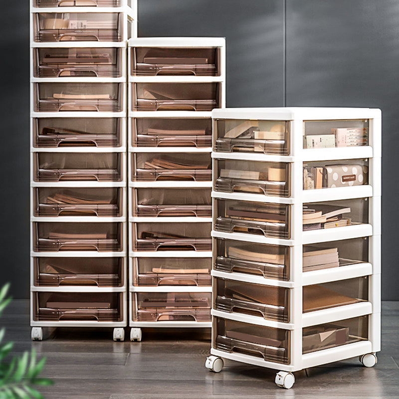 Mobile trasparente mobile verticale cassetti di plastica moderna