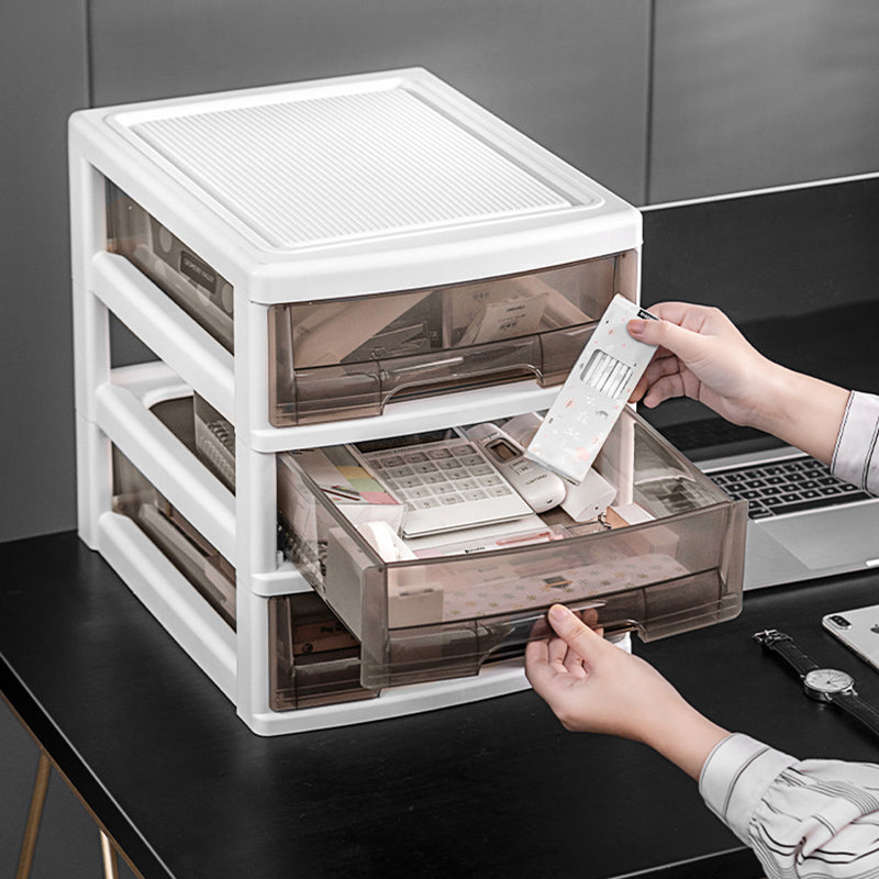 Mobile trasparente mobile verticale cassetti di plastica moderna