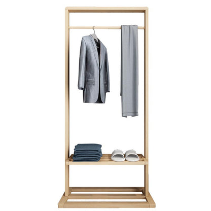 Contemporary Storage Wardrobe Bedroom Wooden Armoire with Shelves 25.6"L x 12.6"W x 63"H Natural Clearhalo 'Armoires & Wardrobes' 'armoires_wardrobes' 'Bedroom Furniture' 'furn' 'furn_armoires_wardrobes' 'Furniture' 7497606