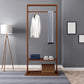 Contemporary Storage Wardrobe Bedroom Wooden Armoire with Shelves 25.6"L x 12.6"W x 63"H Walnut Clearhalo 'Armoires & Wardrobes' 'armoires_wardrobes' 'Bedroom Furniture' 'furn' 'furn_armoires_wardrobes' 'Furniture' 7497608