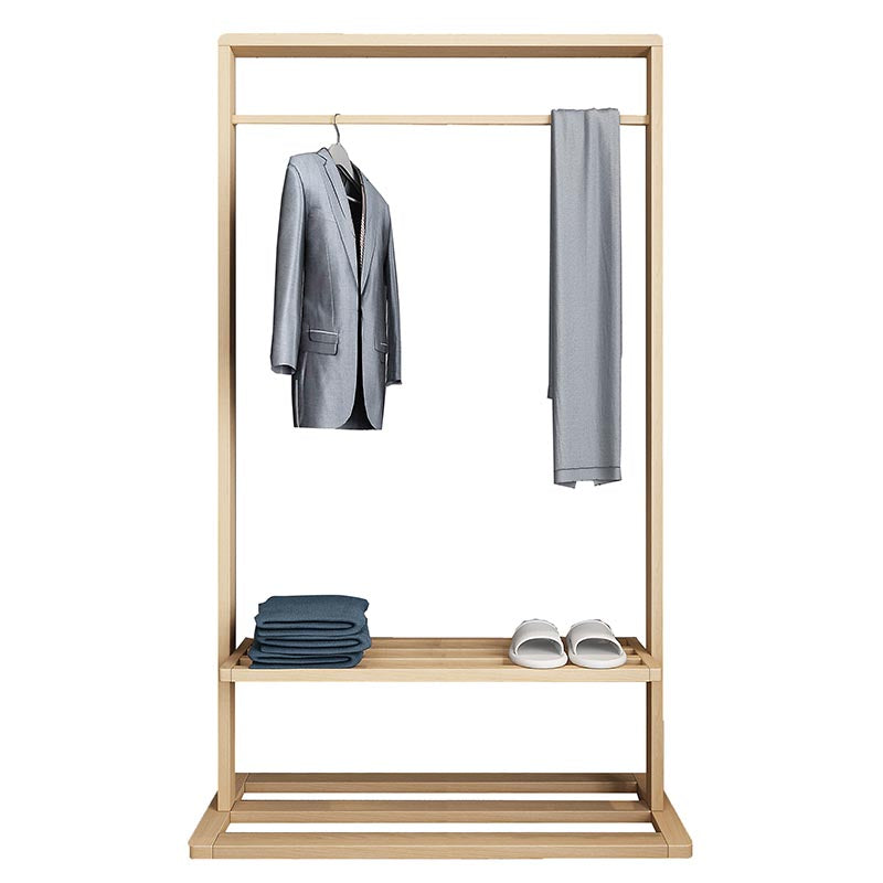 Contemporary Storage Wardrobe Bedroom Wooden Armoire with Shelves 41.3"L x 12.6"W x 63"H Natural Clearhalo 'Armoires & Wardrobes' 'armoires_wardrobes' 'Bedroom Furniture' 'furn' 'furn_armoires_wardrobes' 'Furniture' 7497613