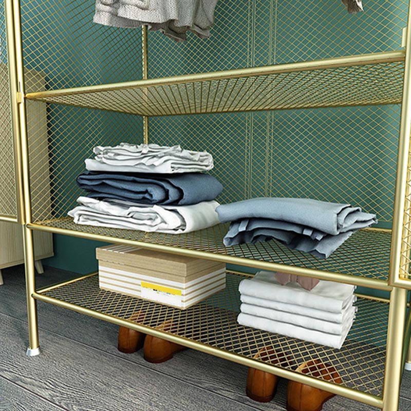 Industrial Style Wardrobe Bedroom Metal Wardrobe Closet with Doors