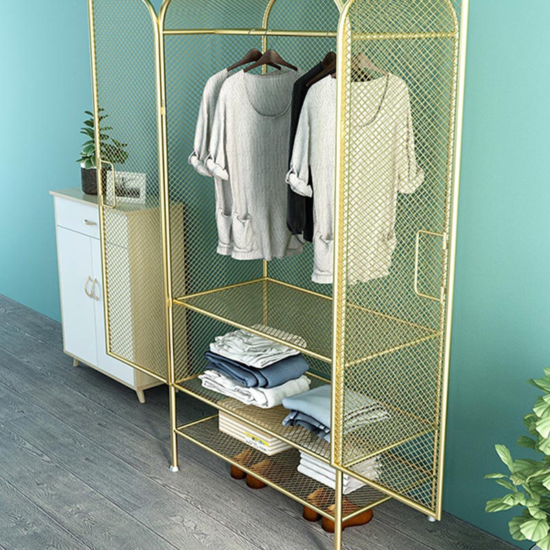 Industrial Style Wardrobe Bedroom Metal Wardrobe Closet with Doors