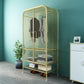 Industrial Style Wardrobe Bedroom Metal Wardrobe Closet with Doors