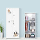 Modern Armoire Steel 2 Doors White Small Wardrobe Armoire with Lock Flower Clearhalo 'Armoires & Wardrobes' 'armoires_wardrobes' 'Bedroom Furniture' 'furn' 'furn_armoires_wardrobes' 'Furniture' 7497654