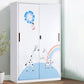 Modern Armoire Steel 2 Doors White Small Wardrobe Armoire with Lock Clearhalo 'Armoires & Wardrobes' 'armoires_wardrobes' 'Bedroom Furniture' 'furn' 'furn_armoires_wardrobes' 'Furniture' 7497659