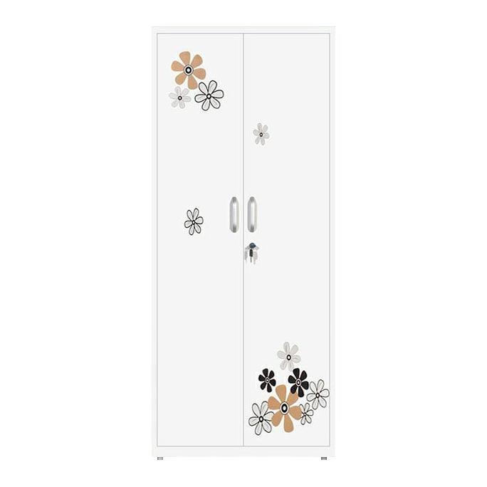 Modern Armoire Steel 2 Doors White Small Wardrobe Armoire with Lock Clearhalo 'Armoires & Wardrobes' 'armoires_wardrobes' 'Bedroom Furniture' 'furn' 'furn_armoires_wardrobes' 'Furniture' 7497662