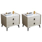 Modern Accent Table Nightstand Stone Nightstand with Drawers Off-White 2 Piece Set Clearhalo 'Bedroom Furniture' 'furn' 'furn_night_stand' 'Furniture' 'night_stand' 'Nightstands' 7497771