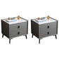 Modern Accent Table Nightstand Stone Nightstand with Drawers Dark Gray 2 Piece Set Clearhalo 'Bedroom Furniture' 'furn' 'furn_night_stand' 'Furniture' 'night_stand' 'Nightstands' 7497773