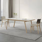 Mesa de comedor rectangular de madera maciza con 4 patas, mesa de comedor para comedor