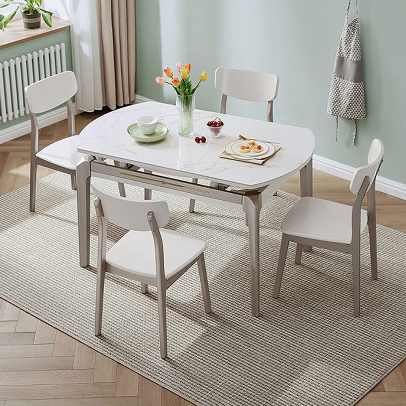 Extendable Round Dining Table Solid Wood 4 Legs Dining Table for Dining Room Clearhalo 'Dining Tables & Seating' 'Dining Tables' 'dining_table' 'furn' 'furn_dining_table' 'Furniture' 'Kitchen & Dining Furniture' 7498803