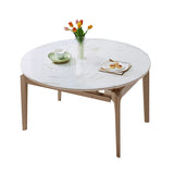 Extendable Round Dining Table Solid Wood 4 Legs Dining Table for Dining Room Clearhalo 'Dining Tables & Seating' 'Dining Tables' 'dining_table' 'furn' 'furn_dining_table' 'Furniture' 'Kitchen & Dining Furniture' 7498806