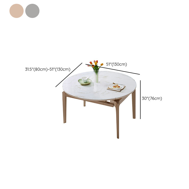 Extendable Round Dining Table Solid Wood 4 Legs Dining Table for Dining Room Clearhalo 'Dining Tables & Seating' 'Dining Tables' 'dining_table' 'furn' 'furn_dining_table' 'Furniture' 'Kitchen & Dining Furniture' 7498812