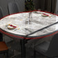 Table à manger en pierre évolutive moderne, pieds en bois de caoutchouc pour salle à manger