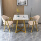 Glam Stone Square White Dining Table Metal Base for Dining Room Clearhalo 'Dining Tables & Seating' 'Dining Tables' 'dining_table' 'furn' 'furn_dining_table' 'Furniture' 'Kitchen & Dining Furniture' 7498842