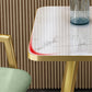 Glam Stone Square White Dining Table Metal Base for Dining Room Clearhalo 'Dining Tables & Seating' 'Dining Tables' 'dining_table' 'furn' 'furn_dining_table' 'Furniture' 'Kitchen & Dining Furniture' 7498845