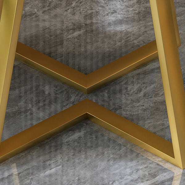 Glam Stone Square White Dining Table Metal Base for Dining Room Clearhalo 'Dining Tables & Seating' 'Dining Tables' 'dining_table' 'furn' 'furn_dining_table' 'Furniture' 'Kitchen & Dining Furniture' 7498847
