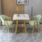 Glam Stone Square White Dining Table Metal Base for Dining Room Clearhalo 'Dining Tables & Seating' 'Dining Tables' 'dining_table' 'furn' 'furn_dining_table' 'Furniture' 'Kitchen & Dining Furniture' 7498848