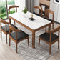 Rectangle Stone Top Dining Table Rubberwood Solid Wood 4 Legs Dining Table Clearhalo 'Dining Tables & Seating' 'Dining Tables' 'dining_table' 'furn' 'furn_dining_table' 'Furniture' 'Kitchen & Dining Furniture' 7498852