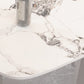 Table à manger rectangulaire en pierre moderne, base en métal pour salle à manger