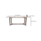 Table à manger rectangulaire en pierre moderne, base en métal pour salle à manger
