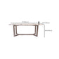 Table à manger rectangulaire en pierre moderne, base en métal pour salle à manger