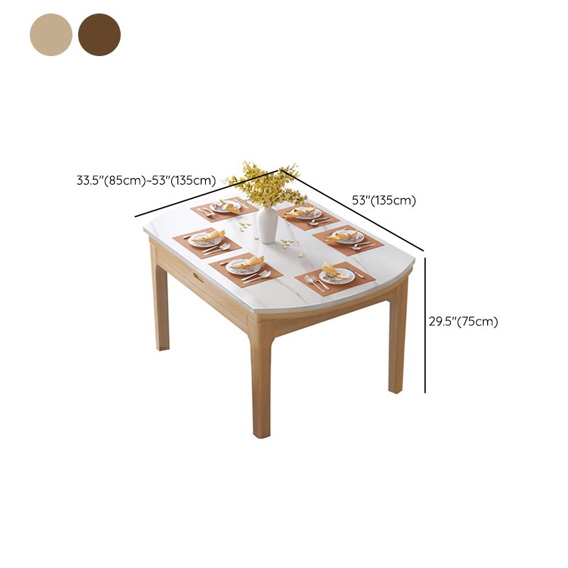 Round 4-foot Table Simplicity Style Faux Marble Dining Site Table with Drop-Leaf Clearhalo 'Dining Tables & Seating' 'Dining Tables' 'dining_table' 'furn' 'furn_dining_table' 'Furniture' 'Kitchen & Dining Furniture' 7498905