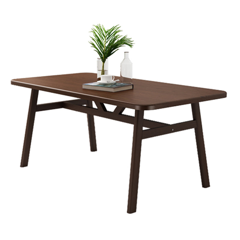 Modern Rectangle Wood Dining Table Wooden Legs for Dining Room Walnut Without Chairs Clearhalo 'Dining Tables & Seating' 'Dining Tables' 'dining_table' 'furn' 'furn_dining_table' 'Furniture' 'Kitchen & Dining Furniture' 7498923