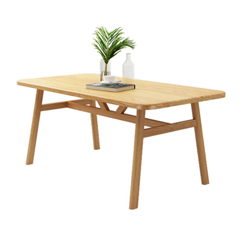 Modern Rectangle Wood Dining Table Wooden Legs for Dining Room Natural Without Chairs Clearhalo 'Dining Tables & Seating' 'Dining Tables' 'dining_table' 'furn' 'furn_dining_table' 'Furniture' 'Kitchen & Dining Furniture' 7498926