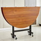 Table à manger ronde pliable moderne, base en métal pour salle à manger