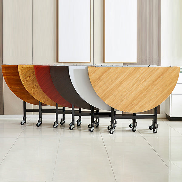 Table à manger ronde pliable moderne, base en métal pour salle à manger