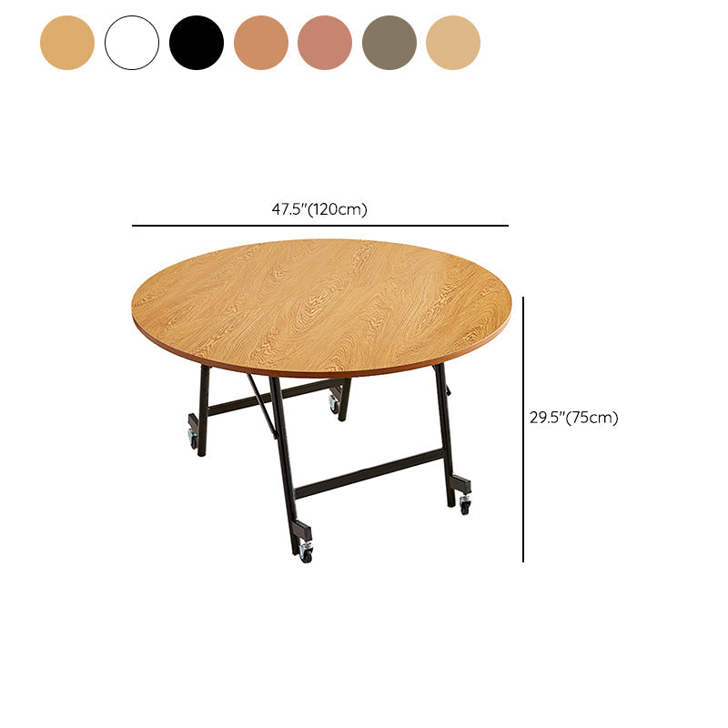 Table à manger ronde pliable moderne, base en métal pour salle à manger