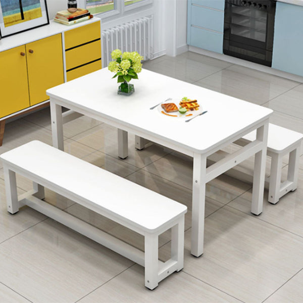 Moderne rechthoekige houten eettafel metalen poten voor eetkamer