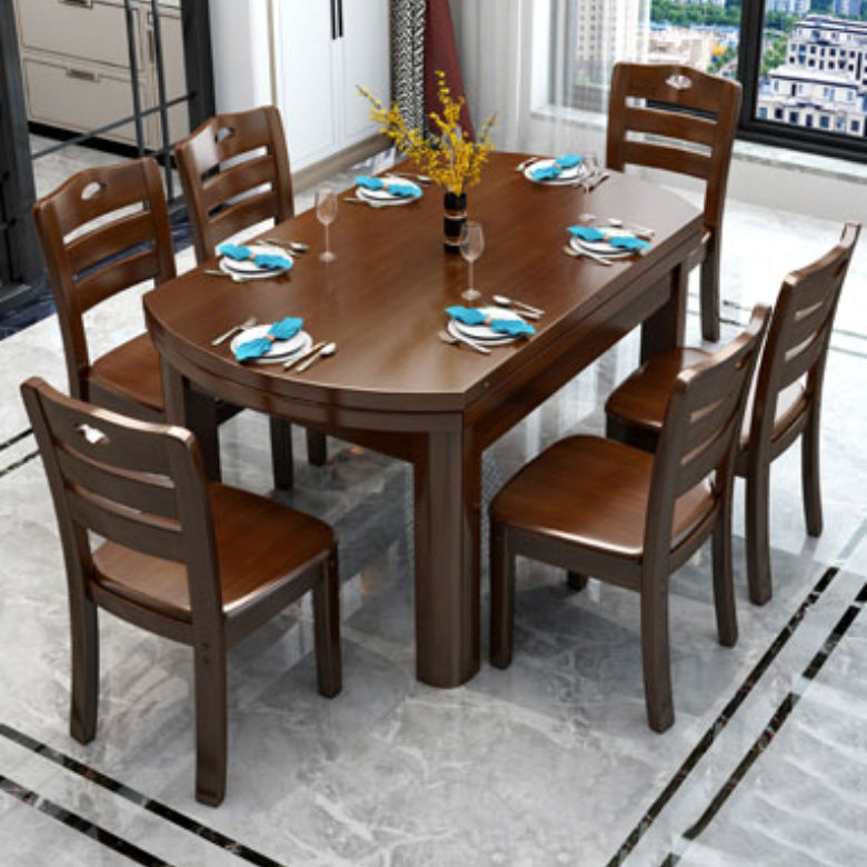 Solid Wood Dining Table Set 1/7 Pieces Dining Set for Kitchen Clearhalo 'Dining Room Sets' 'Dining Tables & Seating' 'dining_room_set' 'furn' 'furn_dining_room_set' 'Furniture' 'Kitchen & Dining Furniture' 7499060