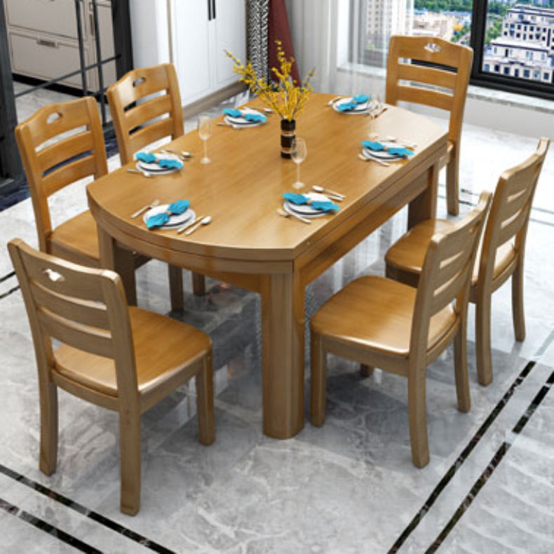 Solid Wood Dining Table Set 1/7 Pieces Dining Set for Kitchen Clearhalo 'Dining Room Sets' 'Dining Tables & Seating' 'dining_room_set' 'furn' 'furn_dining_room_set' 'Furniture' 'Kitchen & Dining Furniture' 7499064