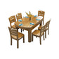 Solid Wood Dining Table Set 1/7 Pieces Dining Set for Kitchen Table & Chair(s) Brown Clearhalo 'Dining Room Sets' 'Dining Tables & Seating' 'dining_room_set' 'furn' 'furn_dining_room_set' 'Furniture' 'Kitchen & Dining Furniture' 7499067