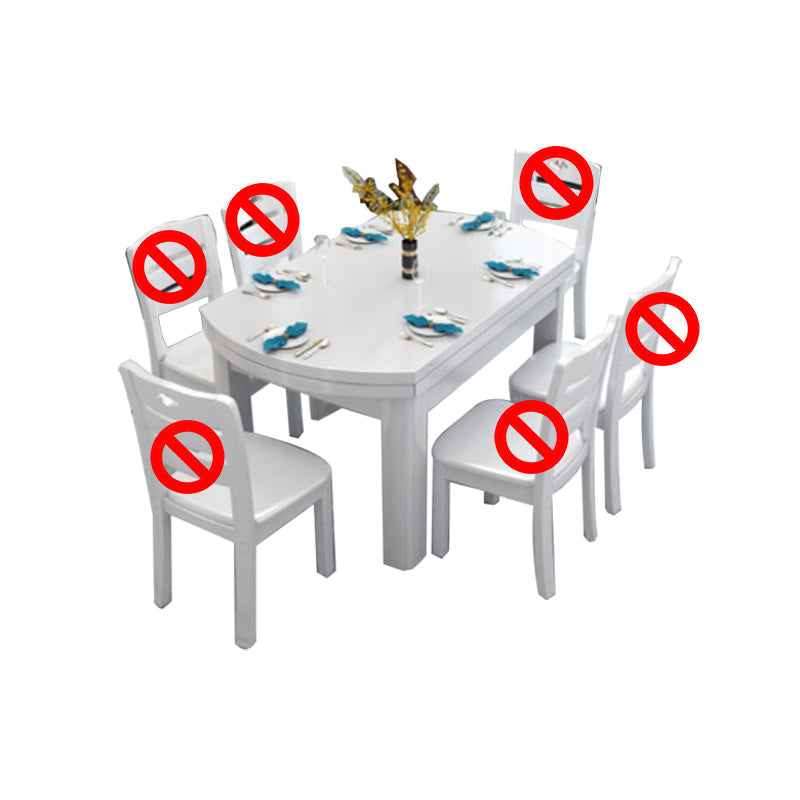 Solid Wood Dining Table Set 1/7 Pieces Dining Set for Kitchen Table White Clearhalo 'Dining Room Sets' 'Dining Tables & Seating' 'dining_room_set' 'furn' 'furn_dining_room_set' 'Furniture' 'Kitchen & Dining Furniture' 7499072