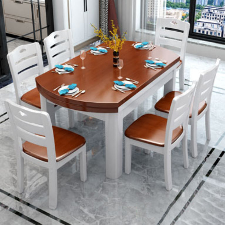 Solid Wood Dining Table Set 1/7 Pieces Dining Set for Kitchen Clearhalo 'Dining Room Sets' 'Dining Tables & Seating' 'dining_room_set' 'furn' 'furn_dining_room_set' 'Furniture' 'Kitchen & Dining Furniture' 7499079