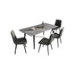 Modern Standard Height Furniture 5/7 Pcs Stone Rectangle Table with Upholstered Chair Clearhalo 'Dining Room Sets' 'Dining Tables & Seating' 'dining_room_set' 'furn' 'furn_dining_room_set' 'Furniture' 'Kitchen & Dining Furniture' 7499102