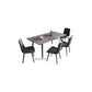 Modern Standard Height Furniture 5/7 Pcs Stone Rectangle Table with Upholstered Chair Clearhalo 'Dining Room Sets' 'Dining Tables & Seating' 'dining_room_set' 'furn' 'furn_dining_room_set' 'Furniture' 'Kitchen & Dining Furniture' 7499103