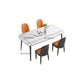 Modern Standard Height Furniture 5/7 Pcs Stone Rectangle Table with Upholstered Chair Clearhalo 'Dining Room Sets' 'Dining Tables & Seating' 'dining_room_set' 'furn' 'furn_dining_room_set' 'Furniture' 'Kitchen & Dining Furniture' 7499112