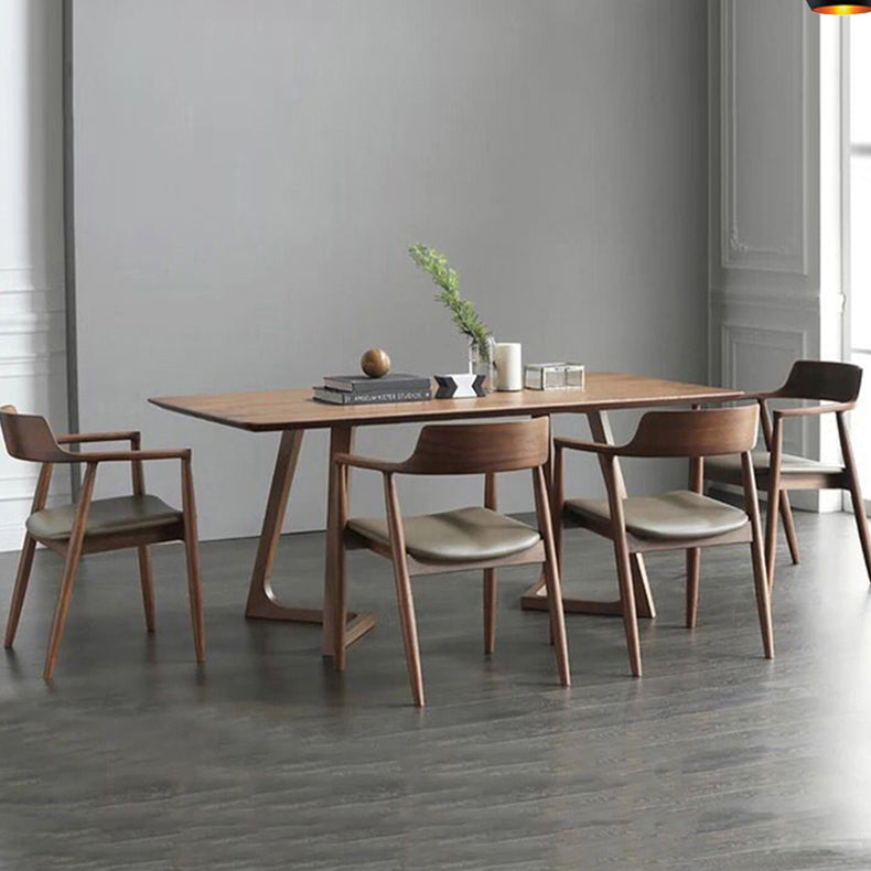 Wood Double Pedestal Dining Table Set 1/4/5 Pieces Dining Set for Kitchen Clearhalo 'Dining Room Sets' 'Dining Tables & Seating' 'dining_room_set' 'furn' 'furn_dining_room_set' 'Furniture' 'Kitchen & Dining Furniture' 7499137