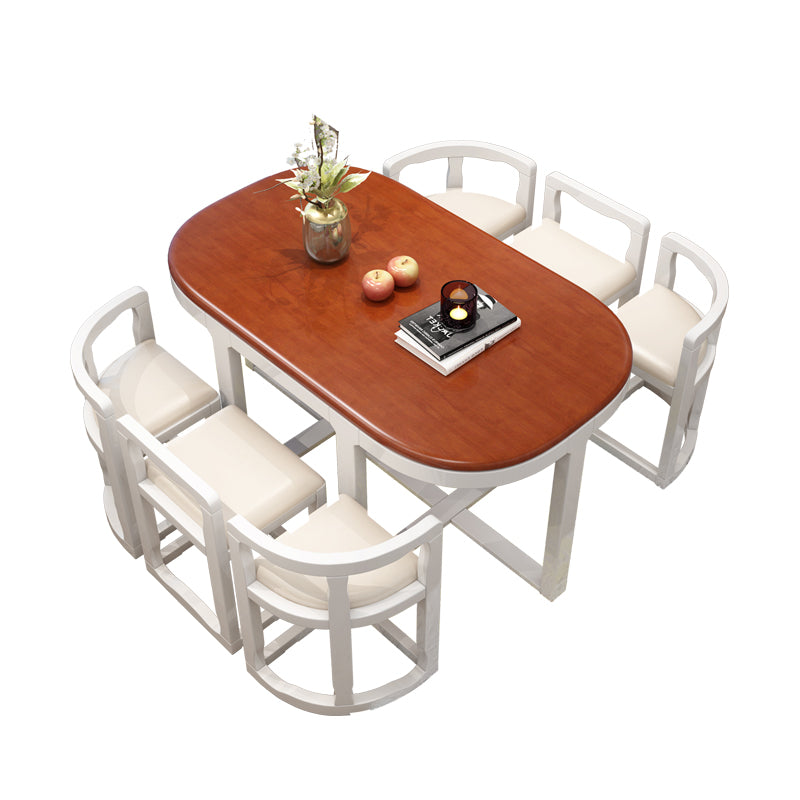 Juego de silla de comedor y mesa de 7 piezas juegos de mesa de comedor contemporáneos