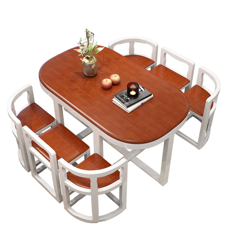Juego de silla de comedor y mesa de 7 piezas juegos de mesa de comedor contemporáneos