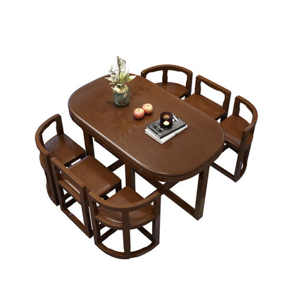 Juego de silla de comedor y mesa de 7 piezas juegos de mesa de comedor contemporáneos