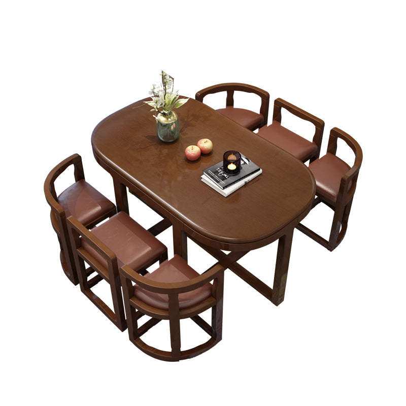 Juego de silla de comedor y mesa de 7 piezas juegos de mesa de comedor contemporáneos