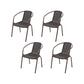 Modern Indoor-Outdoor Chair Metal Frame Stacking Dining Arm Chair