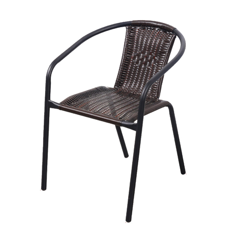 Modern Indoor-Outdoor Chair Metal Frame Stacking Dining Arm Chair